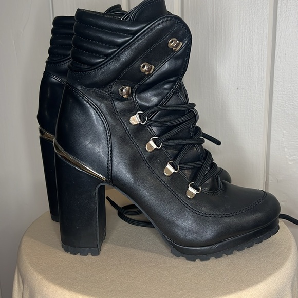 DKNY Womens Lenni Black Block Heel Dressy Almond Toe Ankle Boots Shoes - Picture 5 of 11